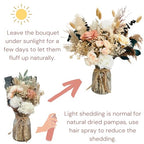 Luxury Floral Arrangement with Vase - Pampas Grass & Artificial Flowers for Kitchen Island, High End Centerpiece Decor, Coffee Table & Dining Table, Farmhouse Boho Home Decor with Dried Flowers - size: high end bouquet in vase