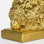 Poodle Decorative Bookends for Shelves, Dog Book Ends for Heavy Books, Toy Poodle Statues Bookends for Heavy Books with Anti-Slip Base Book Holders for Home Office Decor (Gold)