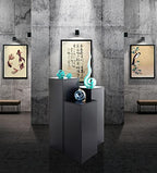 Displays2go, Laminated Gallery Display Cube, Particle Board, Melamine Construction – Black (WDCUBEBLK4) - color: Black, size: 42"H