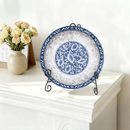 Plate Stand, 2 Pack 10 Inch Plate Holder for Display, Black Foldable Iron Table Easel for Picture Book Photo Frame Decorative Plate - size: 10 Inch - 2Pack
