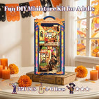 Fsolis Book Nook Kit Día De Muertos - 3D Wooden Puzzles for Adults DIY Miniature House Bookshelf Decor Decorative Bookends Gifts for Women Book Lovers (Plaza de Los Muertos) - style: Plaza de Los Muertos