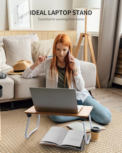 Ruxury Foldable Lap Desk Laptop Stand Bed Desk Table Tray, Breakfast Serving Tray, Portable & Lightweight Mini Table, Lap Tablet Desk for Sofa Couch Floor - Wood - color: Wood