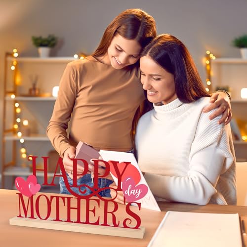 COCHIE Metal Happy Mother's Day Sign, Mothers Day Decorations for Home, Shelf, Mantel, Indoor, Mothers Day Gifts for Mom from Daughter Son, Mother Day Table Top Party Decoration (Mother's Day) - style: Mother's Day