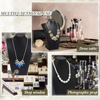 Kigley 6 Pcs Black PU Leather Jewelry Bust Display Necklace Holder Stand Necklace Mannequin Holder for Jewelry Display Trade Show(13.39 x 3.94 x 8.07 Inches) - size: 13.39 x 3.94 x 8.07 Inches