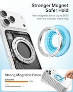 SYNCWIRE Magnetic Phone Ring Holder for MagSafe, 360° Rotation Cell Phone Grip Stand Finger Ring Kickstand Two-Sided Magnet Compatible with iPhone 17 Pro Max 16 15 14 13 12 MagSafe Accessories - color: Single Ring-1PCS-Misty Blue