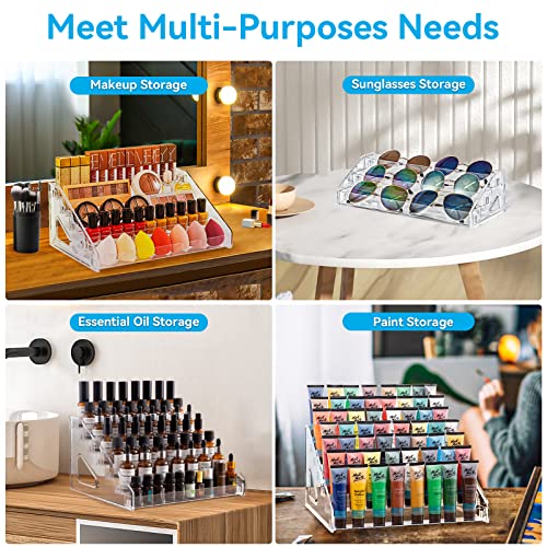 Pero Pero Nail Polish Organizer Acrylic Display Rack for Nail Polish Holder Sunglasses Organizer Essential Oils Holder Clear Eyeglasses Display Case Makeup Organizer - style: 5Layers