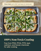 Caraway Non-Stick Ceramic Baking Sheet Trio - Naturally Slick Ceramic Coating - Non-Toxic, PTFE & PFOA Free - 18 x 13" Large, 15 x 10" Medium, & 9" x 13" Small - Gray - color: Gray, size: Baking Sheet Trio