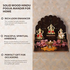 Wooden Wall Mounted Hanging Puja Temple|God Stand for Pooja Room Mandir| Devghar Stand Temple| Home Temple|Table Top Mandir |Home Wall Temple Waterproof - size: Tristand Wooden Temple