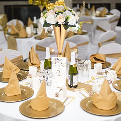 10 Pcs Gold Vase Wedding Centerpieces for Tables Centerpiece Table Decorations Metal Tall Artificial Flower Vases for Wedding Reception Party Birthday Event Home Decor