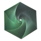 Fractal Fidget Hexagon - Suitable for Relieving Stress, Anxiety, and Tension | Autism, ADHD | Desk Adult Fidgeting Stress Relief Gift (Green Black 35 Rings) - color: Green Black 35 Rings