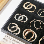 Jewelry Organizer Tray，Stackable Jewelry Drawer Organizer for Beads Rings Earrings Storage Display (Black, 12 Grids) - size: 12 Grids