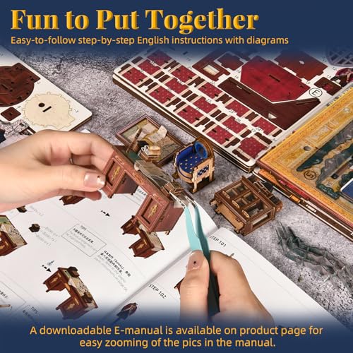 CCCDF Book Nook Kit, DIY Miniature Dollhouse Booknook Kit for Adults and Teens, 3D Wooden Puzzle Booknook Tiny House Bookshelf Decor, Gifts for Family Friens (Napoleon) - style: Napoleon