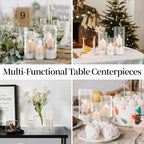 Cylinder Glass Vase Set of 30, Cylinder Vases for Centerpieces Bulk, Modern Clear Hurricane Candle Holders for Pillar Candles, Wedding Flower Vases for Floating Candle Table Decorations - size: S+M+L