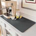 AMOAMI-Coffee Mat Hide Stain Rubber Backed Absorbent Dish Drying Mat for Kitchen Counter-Fit Under Coffee Bar Accessories Maker Machine Pot Espresso Machine Dish Rack - size: 17"x31.5"