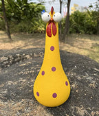 Tellme Long Neck Chicken Statue, Resin Rooster Sculpture, Creative Crafted Art Figurines, Funny Outdoor Decor, Cute Cock Decoration for Lawn, Yard, Office, Home, Weird Garden Gifts (1 PC)