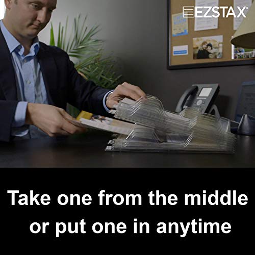 File Organizers - Letter Size, Stackable Trays for Desk - for Office Files, Mail, Documents - 12 Pack, Clear - size: 12 Pack