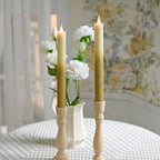 Flameless Taper Candles Flickering with Remote and Timer, 3D Moving Flame Taper Candle Battery Operated to 400 Hours, 9 Inch Window Candles, (Gradient Gold-Vertical Stripes) - color: Gradient Gold-Vertical Stripes
