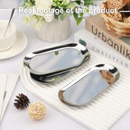 12 Pack 7 Inch Oval Stainless Steel Decorative Tray, Stainless Steel Tea Fruit Tray, 7 inch Silver Oval Trays for Bathroom Vanity, Jewelry, Perfume & Key Organizer (Silver) - size: 12 Pack 7 Inch