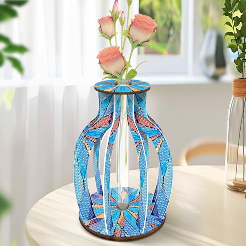ILYUFO Diamond Art Kits for Adults, DIY Vase Diamond Art, Diamond Painting Kit, Ideal Desktop Ornaments & Thoughtful Female Gifts (Ocean) - color: ocean