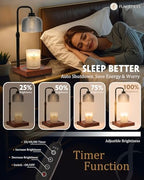 Candle Warmer Lamp with Timer Dimmable, Adjustable Height Candle Warmer,Mothers Day Birthday Gifts for Women Mom House Warming Gifts New Home, Wax Warmer for Jar Candles with 2 Bulbs - color: Gray