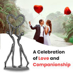 Statues for Home Decor - Modern Iron Sculpture Anniversary Hand Crafted Love Sculptures for Bedroom Living Room Romantic Figurines Marriage Gift for Couple Valentines - style: Holding love