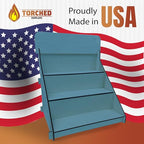 Wooden Portable Retail Table Display Stand Countertop 3 Step Riser Craft Shows, Farmers Markets Tradeshows |No Hardware Assembly Flat Pack Soap Display CBD Jewelry Spices Cups Tumblers Coasters - color: Blue