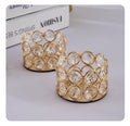 Crystal Tea Light Candle Holders，Gold Candlestick Holders for Wedding Party Table Decoration Housewarming Gift（2pcs）