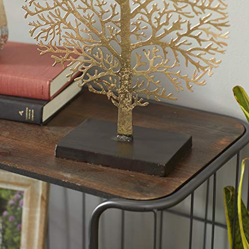 Deco 79 Metal Tree Decorative Sculpture Home Decor Statue, Accent Figurine 11" x 4" x 16", Gold