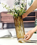 Modern Minimalist Glass Square vase, Crystal Glass vase, vase, Dry vase (Amber) - color: Amber