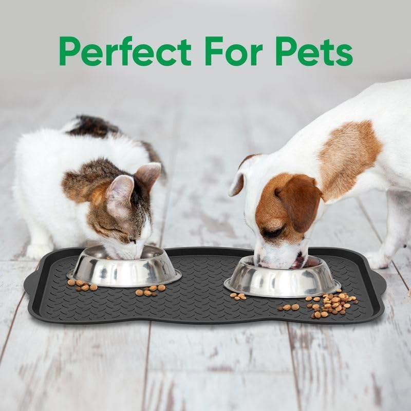 Superio Shoe & Boot Tray for Entryway, All Season Indoor and Outdoor Waterproof Mat for Snow and Mud, Heavy Duty Black Shoe Tray, Multi-Purpose: Pet Food, Under Sink Mat, Garden, All-Weather Use