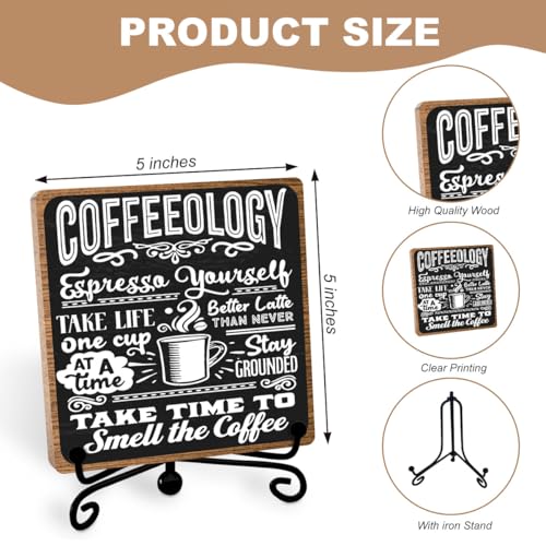 Funny Coffee Bar Accessories - Table Decorations & Desk Shelf Cubicles for Coffee Bar Decoration - style: coffee sign 06