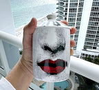 AlphaDesignLuxe Decorative Candle Holder Handcrafted Aromatherapy Candle Jar Italian Designer Décor Fashionable Tabletop Vase Modern Art Female Face Eyes Lips Centerpiece. (Red Lips)