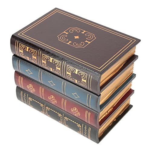 Acouto Fake Book Box European Vintage Decorative Fake Book Storage Decorative Bookends Home Office Shelf Decoration (13.2 * 16cm / 5.2 * 6.3in)