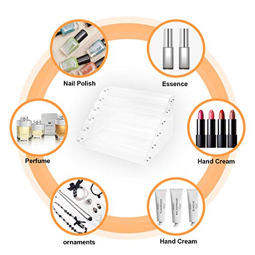 BTremary Clear Nail Polish Paint Organizer Holder Rack Shelf 6 Tier Acrylic Tattoo Ink Essential Oil Display Stand Holds Up to 48-96 Bottles for Table (Fit 1-2oz Bottles) - size: 6 Tiers Tabletop Rack