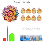 DIY Diamond Art Painting Candlestick Holders 5.71in Mandala Flower Shape Desk Candle Tray Tabletop Ornaments for Wedding Ramadan Party Home Table Centerpiece-Mandala08 - color: Mandala08