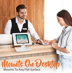Anti Theft Tablet Security Stand - Table Mount Desktop Ipad Kiosk Stand w/Lock and Key Mechanism, 90° Rotate 75° Tilt - iPad, iPad Air, iPad Pro, Samsung Galaxy Tab A (2021) - Pyle PSPADLK18, White