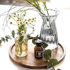 11.5 Inches Candle Holder Tray Home Decor, Round Wood Tray for Coffee Table, Small Wooden Serving Decorative Trays for Home