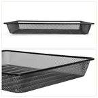 Office Metal Mesh Basket for Desk, Single Paper Tray Organizer, Turn in Trays Classroom, Flat Mail Letter Storage Basket for Office Home Drawers School, Black (5 Pack)