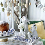 6pcs Ceramic Easter Eggs - Chinoiserie Blue and White Easter Egg Decor for Home, Living Room & Office for Christmas, Halloween, Mother's Day, Easter and Housewarming(C) - size: C