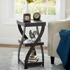 The Lakeside Collection Distressed Twisted Wood Accent Table - Distressed Black - color: Distressed Black