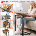 Tv Tray Table Set of 2, 8-Level Adjustable Height Couch Side Table，90° Tilt Angle Adjustments C-Shaped End Table, with Phone & Tablet Slot Sofa Computer Desk for Couch, Sofa, Bed, Chair, Living Room - size: 2 pcs