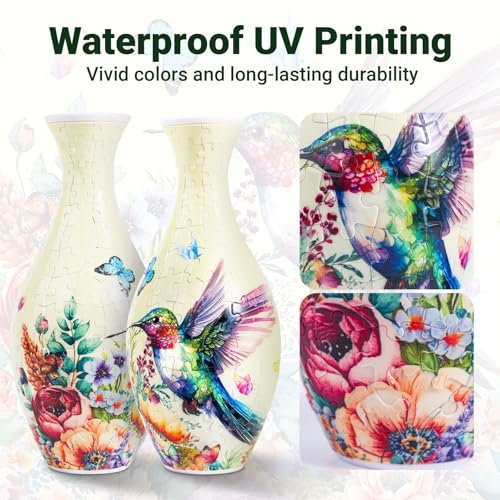 3D Puzzle Vase,160 Pieces 3D Puzzle Vase for Flowers,Unique Adult Crafts and Art,Great Gift for Women, Mother’Day Gifts, 3D DIY House Warming Gift for Flower Arrangements and Home Decor
