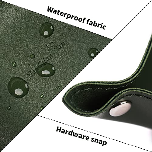 SANQIANWAN Leather Jewelry Valet Tray for Women and Man, Entryway Table Bedside Nightstand Desk Portable Small Catchall Travel Dish Plate for Key,Wallet,Watch,Phone,Coin(Dark Green-B) - color: Dark Green-b, size: 8×8