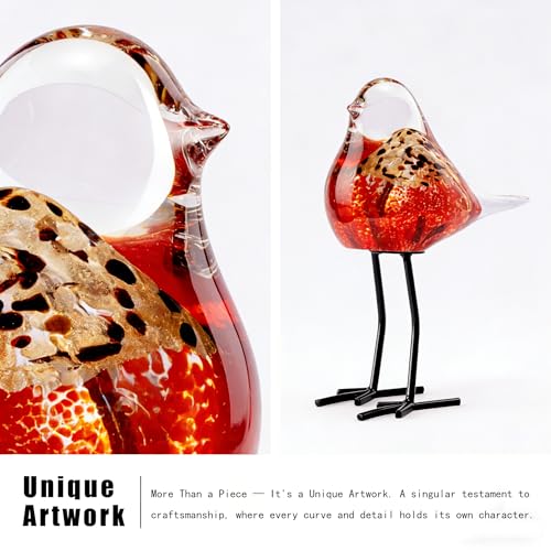 Glass Bird Figurines Art Collectible Ornaments Statue Figurines Modern Handmade Sculpture Home Decor - color: Bd-3