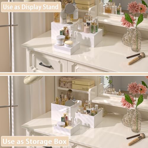 Buffet Risers, Food Display Risers for Party, White Acrylic Risers Display Stand for Buffet Table, Catering Displays for Dessert, Cube Box Nesting Riser with Hollow Bottoms (6"x7"x8" 6PCS) - color: 6"x7"x8" 6PCS White