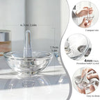 H&D HYALINE & DORA 2 Pack Round Glass Jewelry Dish Jewelry Tray Ring Dish Birthday Holiday Gifts for Women Mom(3.1 Inch) - color: round shaped 3.1in-2pcs