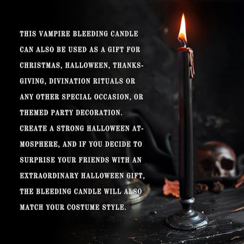 12PCS 10-Inch Black Bleeding Taper Candles,Vampire Tears Taper Candles- Unscented Candle Pack Ideal for Halloween, Christmas, Rituals, and Themed Party Decor. - color: 12Pack-Black Bleeding-10inch