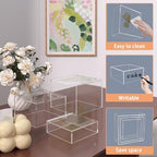 Buffet Risers, Food Display Risers for Party, Crystal Clear Acrylic Risers Display Stand for Buffet Table, Catering Displays for Dessert, Cube Box Nesting Riser with Hollow Bottom - color: 5"x6"x7"x8"x9"x10" 6PCS Clear