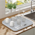 Silicone Organizer Tray for Kitchen Sink and Bathroom, Dishwasher Tray, Versatile Bathroom and Drawer Organizer Trays, Non-Slip Countertop (White) - color: White