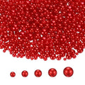 PATIKIL 1000 Pcs No Hole Pearls, 3mm 4mm 5mm 6mm 8mm Mini Round Faux Pearl for Art Crafts Jewelry Making Nail Vase Filler Birthday Wedding Party, Dark Red - color: Dark Red